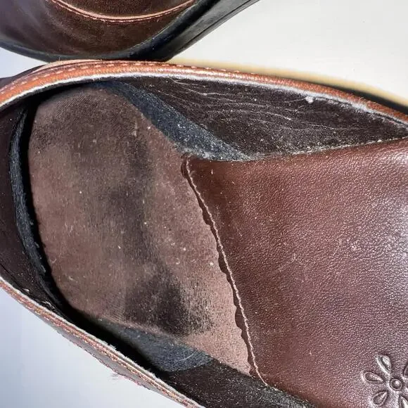 Clarks 75178 Stitched Plain Toe Inlay Casual Wedge Mules shoes Womens 7.5 - Picture 7 of 8